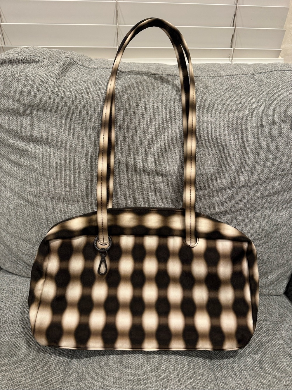 Stylish Black and Cream Patterned Tote Bag
